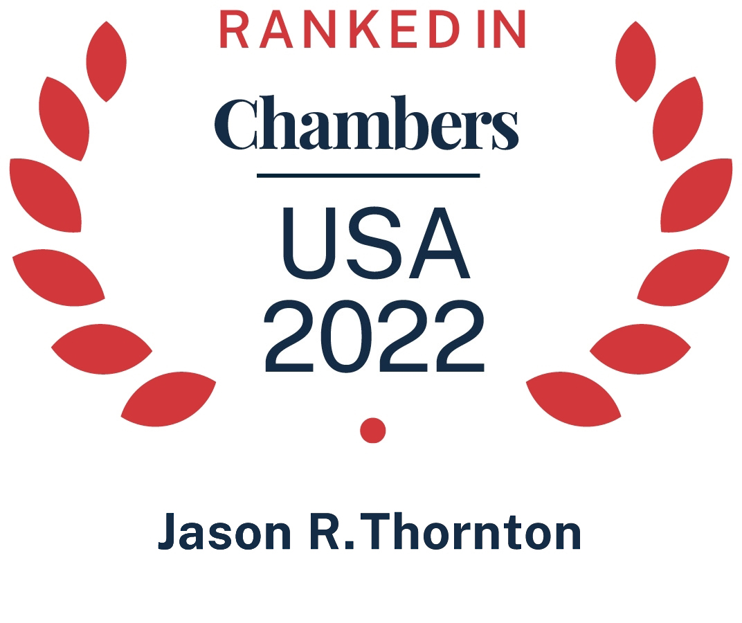 Ranked in Chambers 2022 USA Guide logo for Jason R. Thornton.