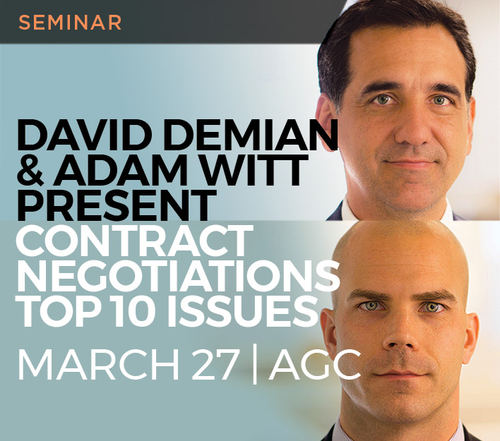 Legal Seminar: David Demian & Adam Witt Present Contract Negotiations Top 10 Issues_to information page.
