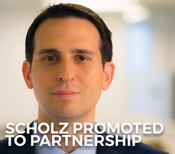 Scholz Promoted to Partnership.