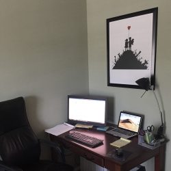 FTB team member work-from-home computer and desk arrangement #13.
