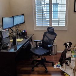 FTB team member work-from-home computer and desk arrangement #4.