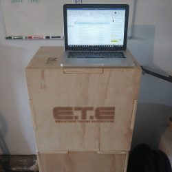 FTB team member work-from-home computer and desk arrangement #1.