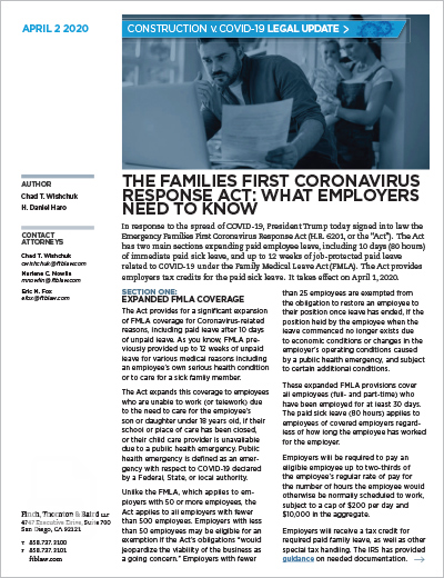 The Families First Coronavirus Response Act: What Employers Need To Know.