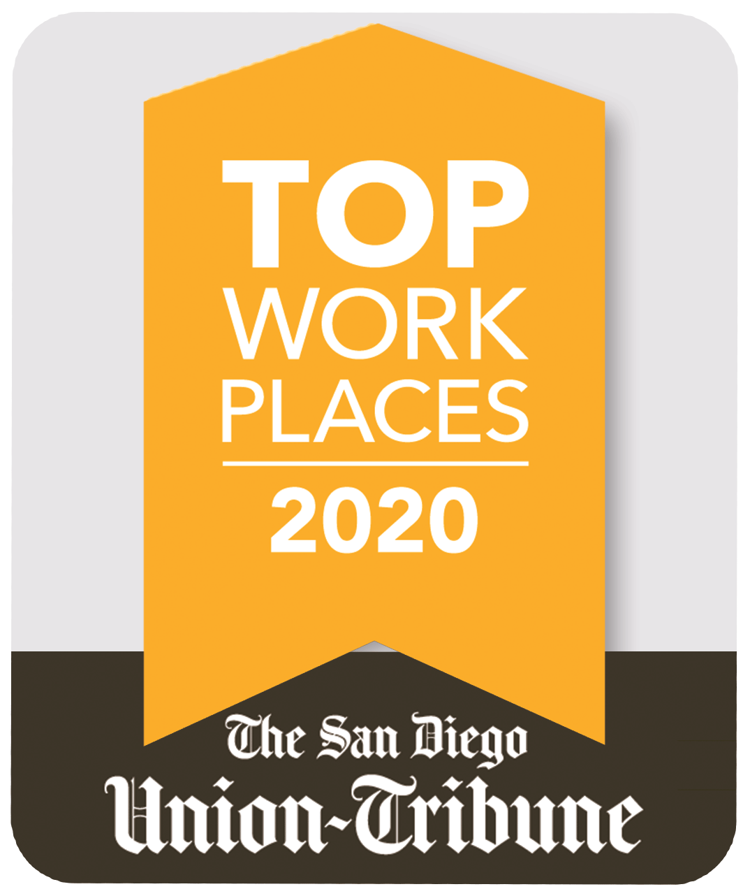 San Diego Union-Tribune 2020 Top Workplaces Logo.