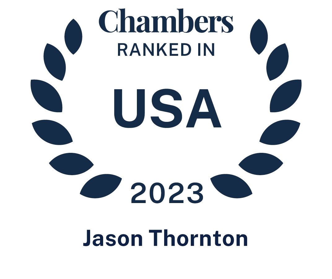 Chambers Ranked in 2023 USA Guide badge for Jason R. Thornton.